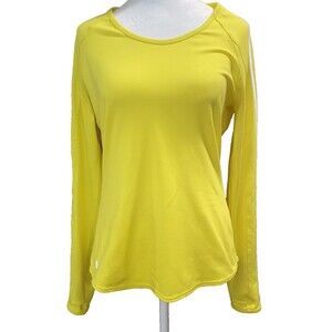 Athleta Top Women's Medium Yellow Long Sleeve Running Reflective Athleisure